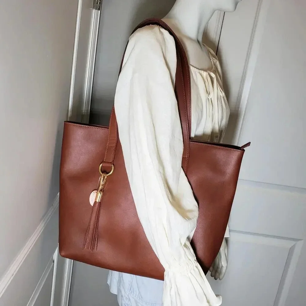 NWT Coblentz U.S.A. Handmade Large Leather Zippered Sierra Tote Bag